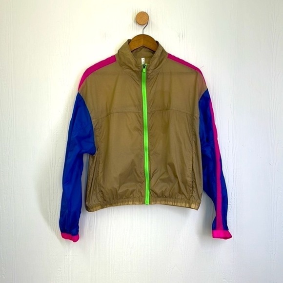 Fabletics - Bright Color Block Payton Woven Light Weight Windbreaker Size Large - Picture 9 of 12